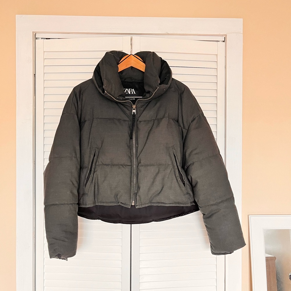 Zara Charcoal Puffer Jacket